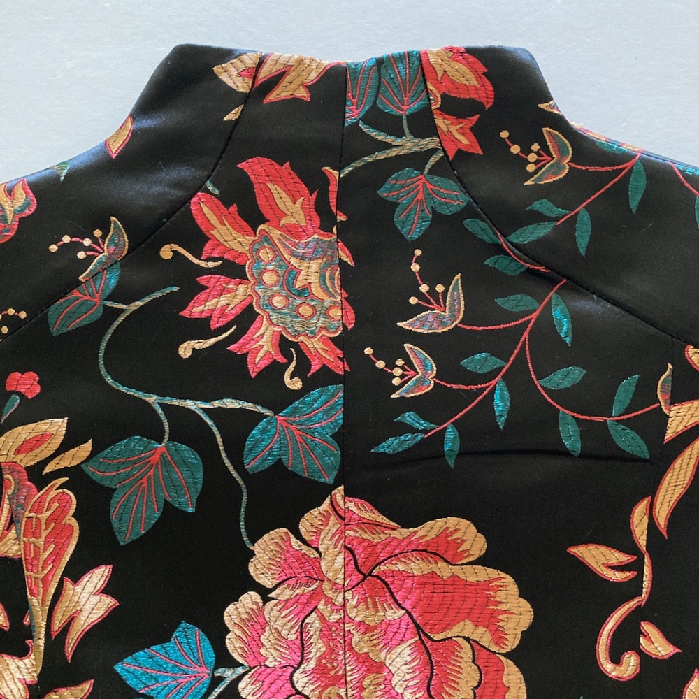 Soft Surroundings Jacket "Moon Dynasty" Black Floral Brocade NWOT XS 6 8 Bust 38 - Picture 7 of 13